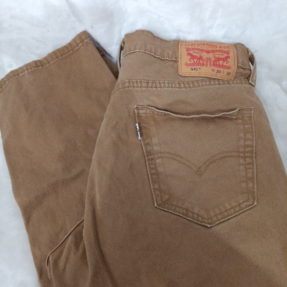 Levis 541 Athletic Taper Brown Pants Mens 30x32